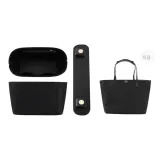 TB T Monogram Tote Trumpets Black Felt Liner 30.5cm+Black Shoulder Pads 20cm