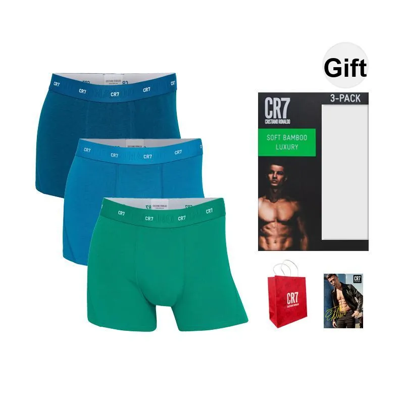 CR7 CRISTIANO RONALDO Underpants Men's 3 Pack Grass Green/Carolina Blue/Dark Blue
