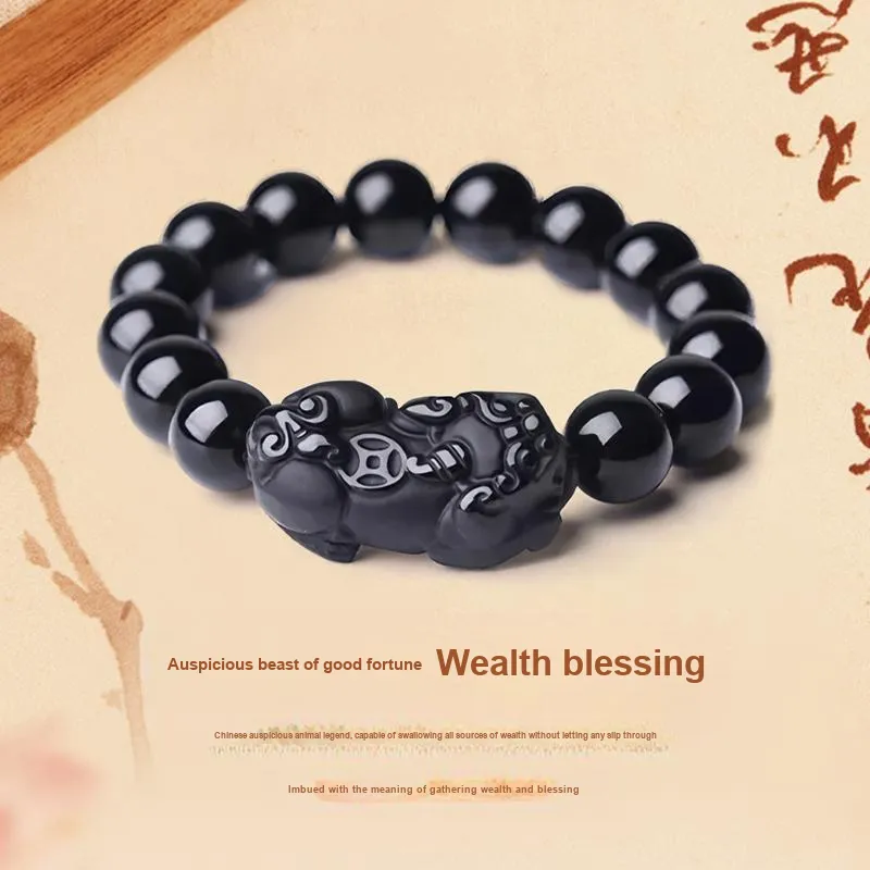 SUNFEEL Obsidian Jade Bracelets Unisex-1