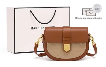 MAKEUP KITTEN Cow Leather Saddle Bag Shoulder Bag Crossbody Bag Regular Women's Brown