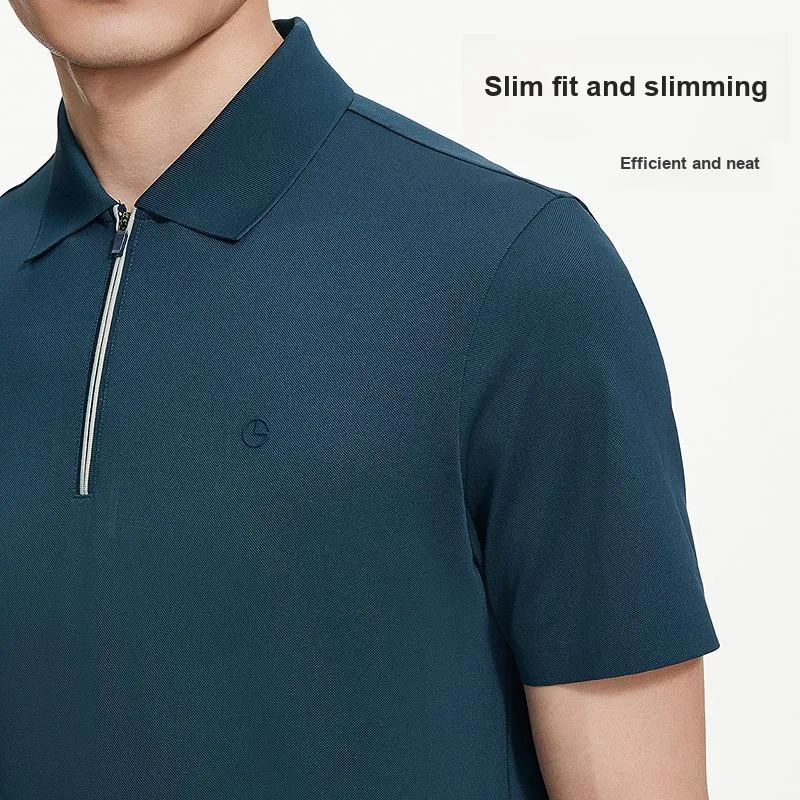 GOLDLION Polo Shirt Men's Contains Mulberry Silk Jasper-2