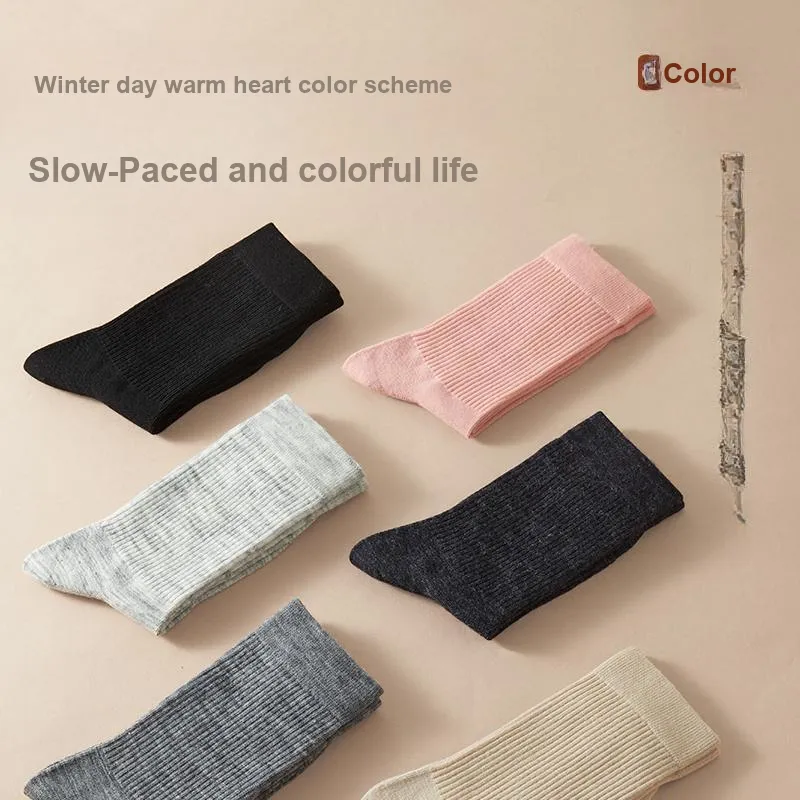 H YXIANG Mid Calf Socks Women's 5 Pack-5