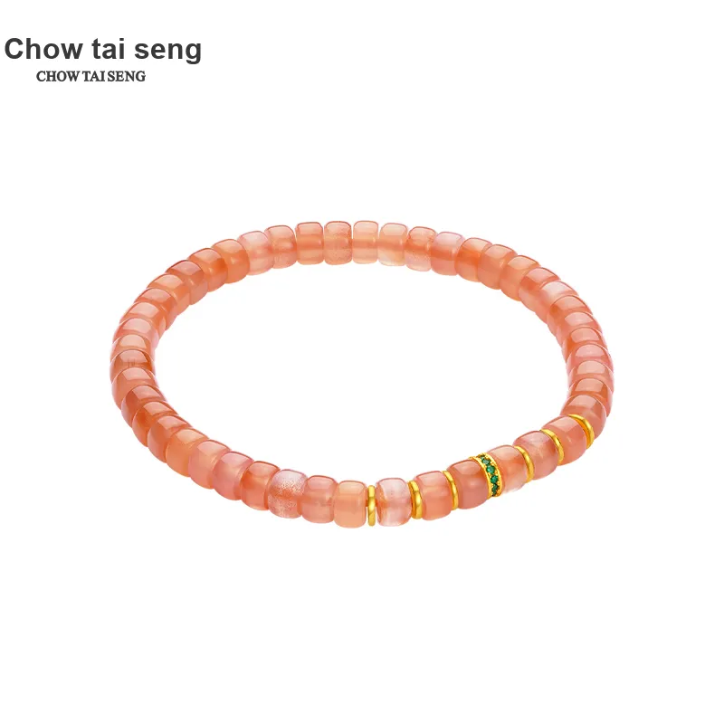 CHOW TAI SENG Southern Red Agate Jade Bracelets Unisex-4