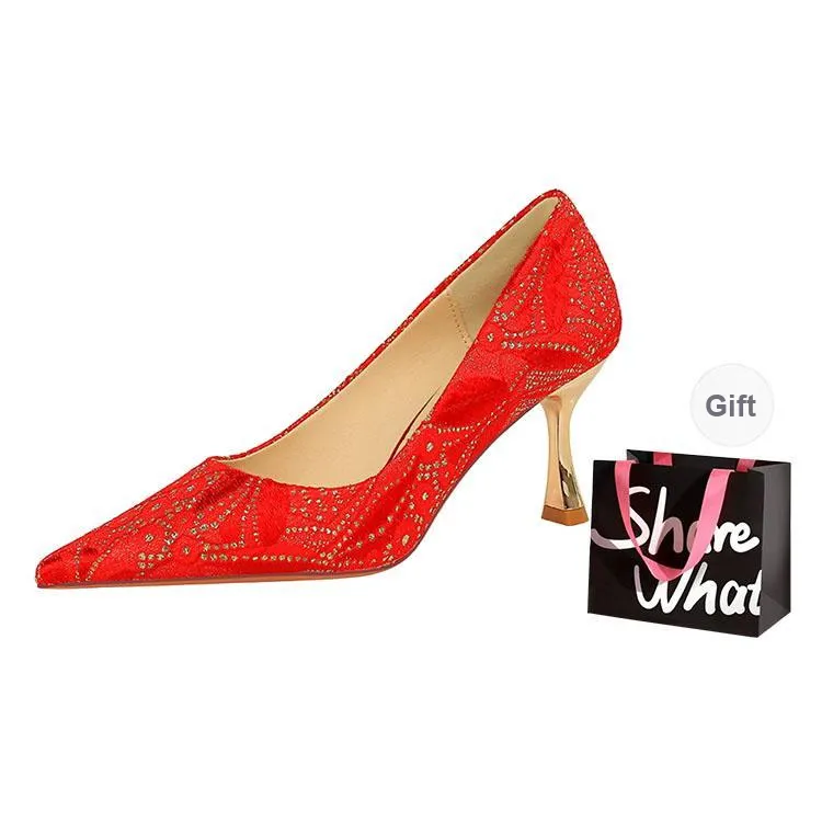 BIGTREE Slim Heel High Heels Women's-4