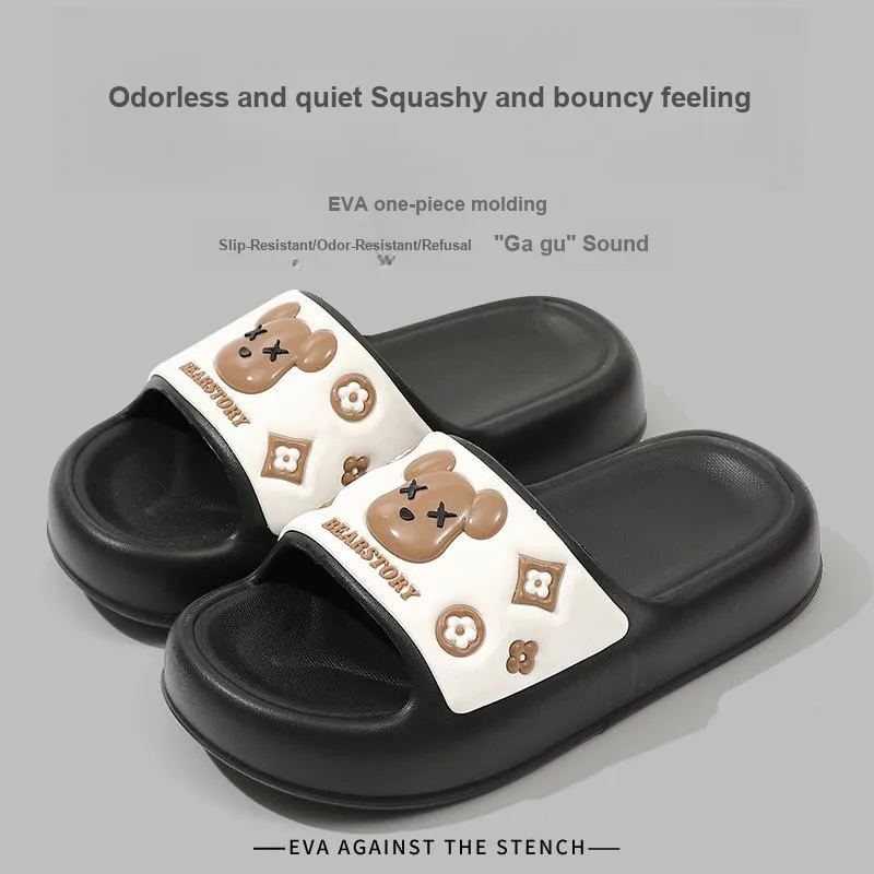 Foot Recreation Unisex Summer Home Slippers For Bathing, Slip Resistant, Platform Indoor Cute, Slippers-11
