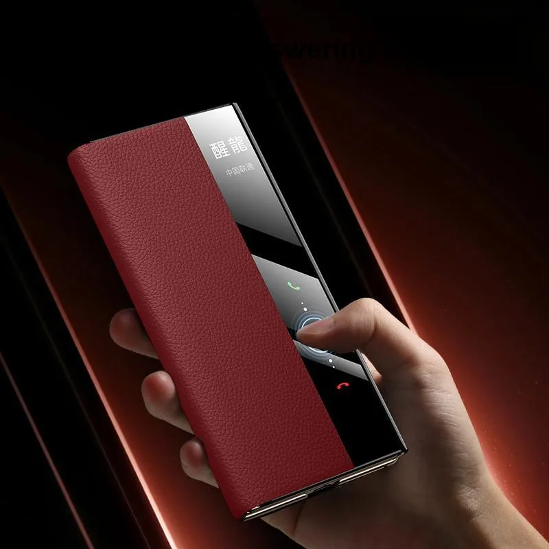 Mivana Leather Material Incoming Call Without Flap Phone Cases Compatible With Huawei Mate XT Business Formal-1