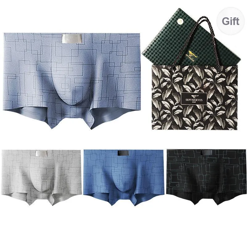 SEPTWOLVES Underpants Men's 4 Pack Gift Box Set+Shopping Bag-61