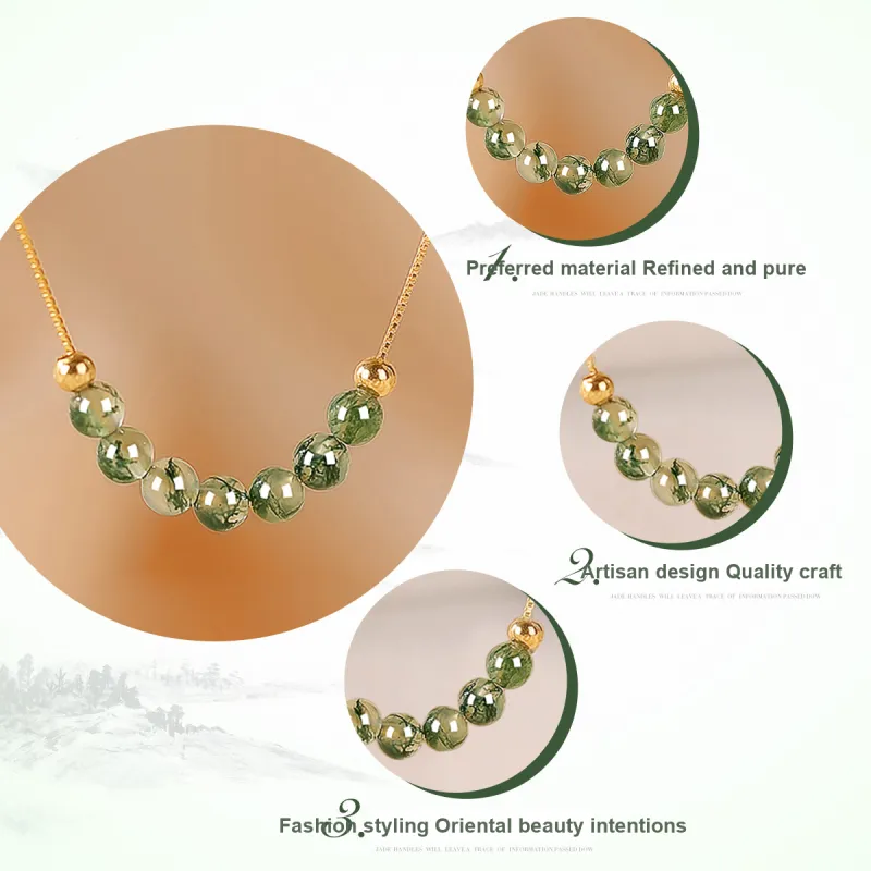 Oriental Jade Agate Necklaces Women's-2