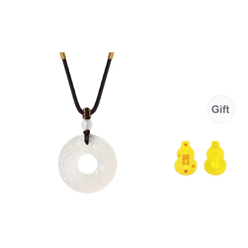 JINLIUFUJIXIANG Natural Obsidian Jade Necklaces Unisex-7
