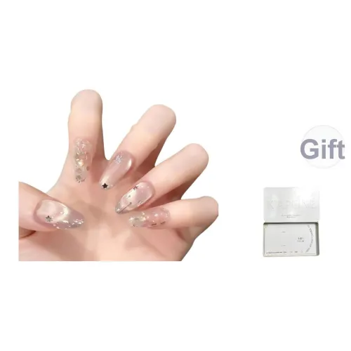 K'APEINE Звездный Мечта Ручной Работы Накладные Ногти Овал Укороченный Мечтательный Утонченный Однотонный Звезды