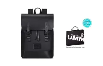 UMM Nylon Fabric Backpack Medium Size Unisex Black