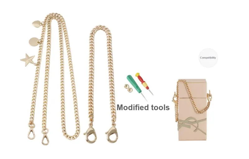 Lan Bao Fan Alloy, Metal Bag Strap Women's Gold Tone-25