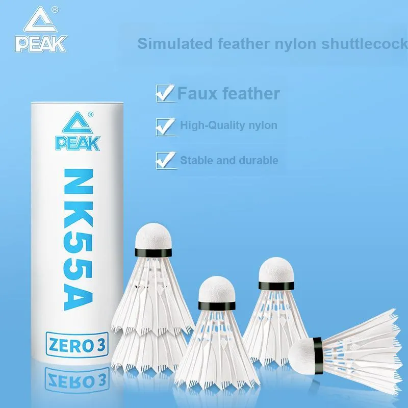 PEAK Nylon Shuttlecock 3 Pack 6 Pack 12 Pack Nylon Shuttlecocks-1