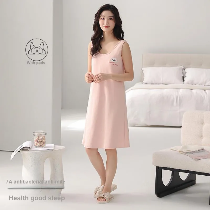 FENTENGCARE Nightgown Women's Pink-3