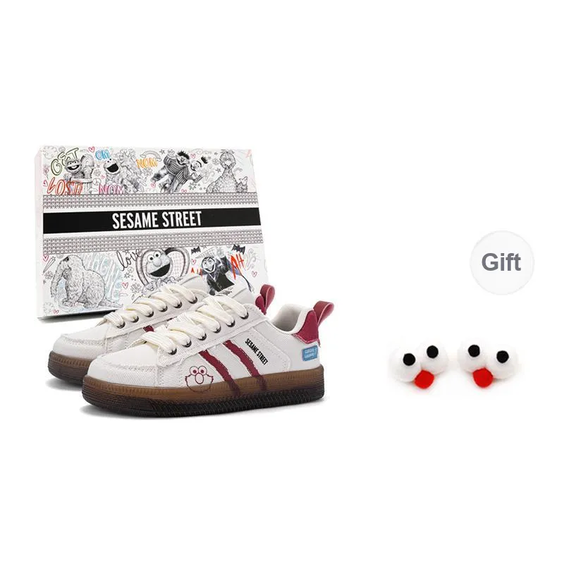 SESAME STREET Skateboard Shoes Unisex Low Top Wealth Attracting Beige/Goku Yellow-14