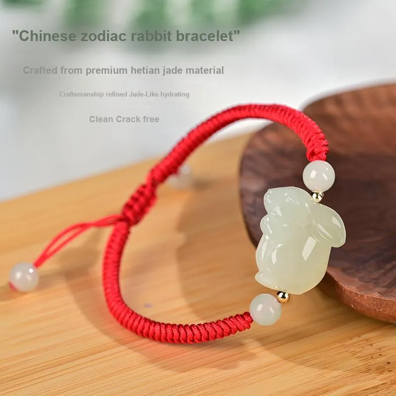 KUNYUYAO Hetian Jade Bracelets Pale Greenish White Jade Unisex-14