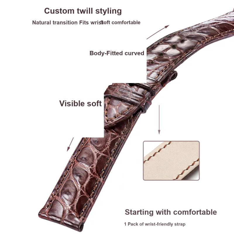 ZHISHENG Longines Omega MIDO Tissot IWC Jaeger LeCoultre Compatibility Watch Band Genuine Leather Material-15