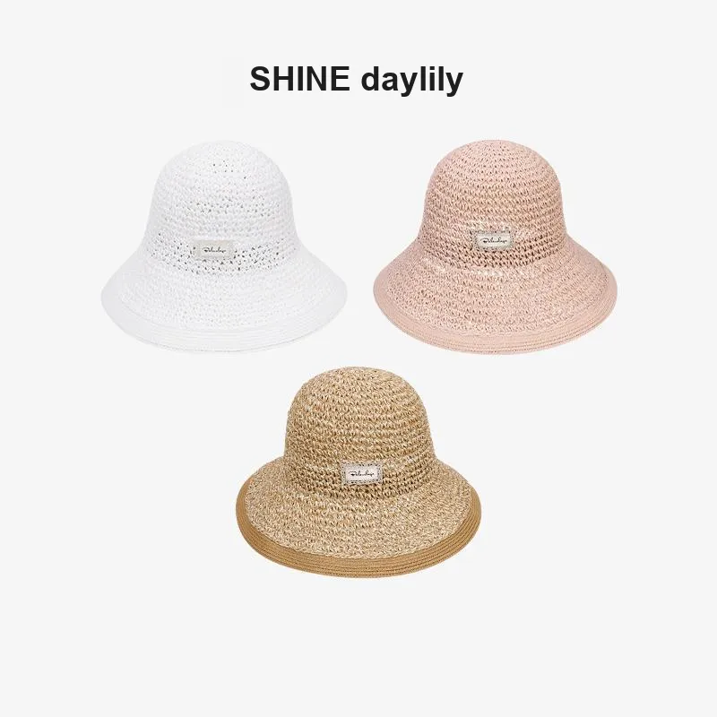 SHINE Paper Reed Material Bucket Hats Women's-1
