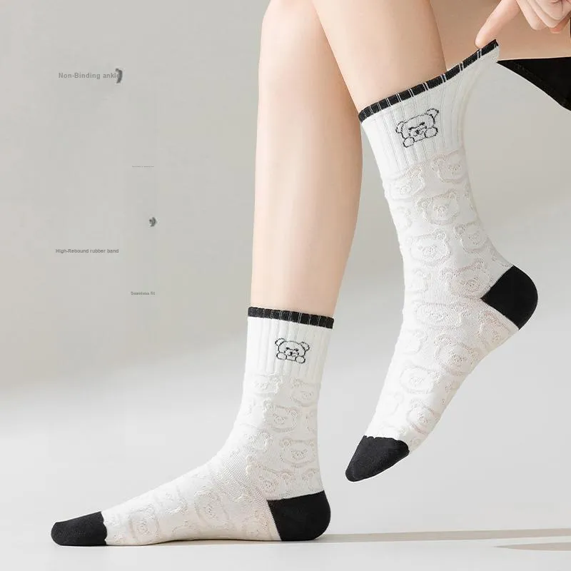 Lan Miao Mid Calf Socks Women's 5 Pack-9