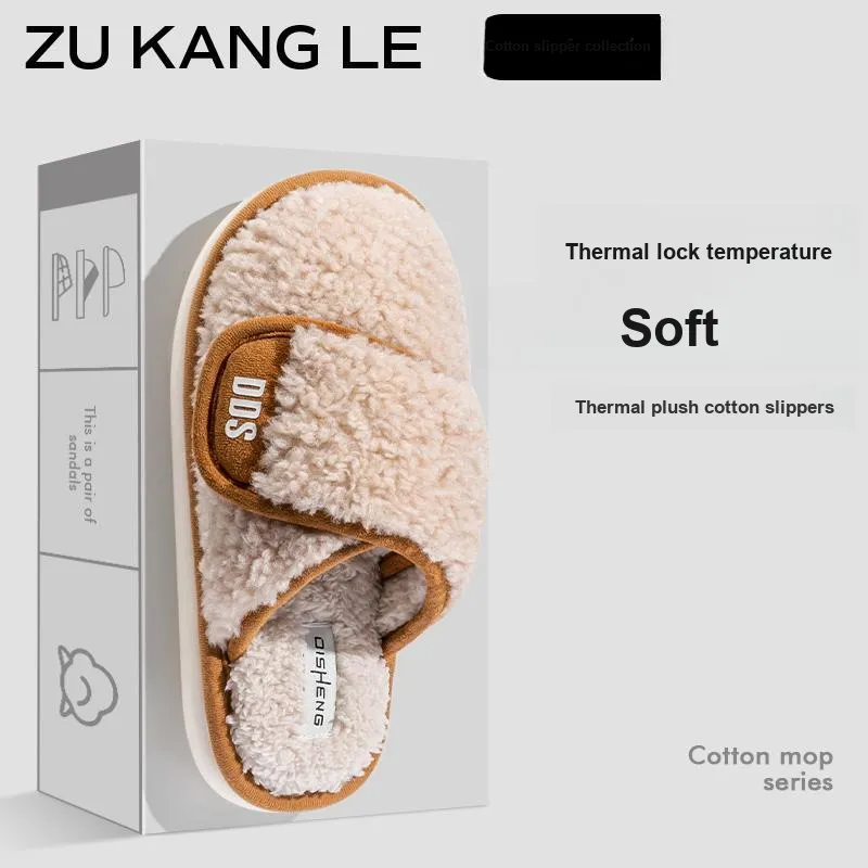 Foot Recreation Winter Home Warm Non Swollen Feet Hook and Loop Cotton Slippers Unisex-11