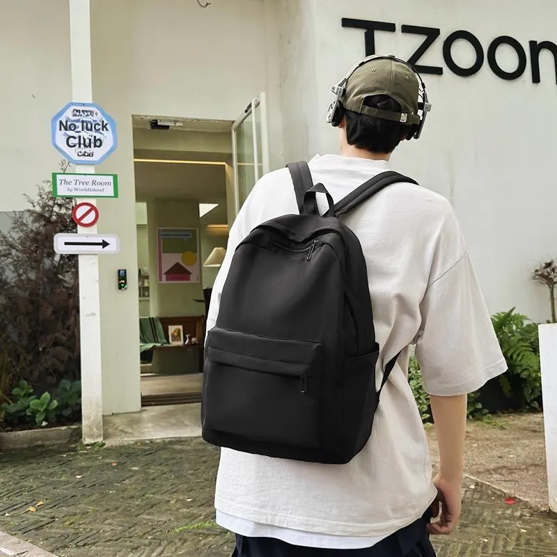 KAKAXI Nylon Backpack Unisex Black/Gray/White/Red-2