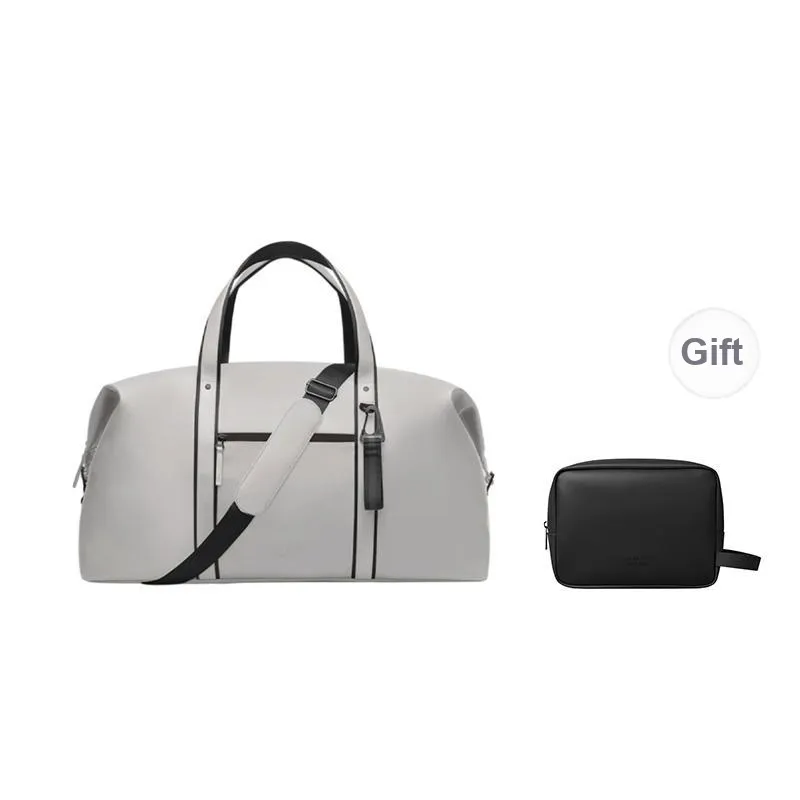 Gaston Luga Recycled Polyester Travel Bag 59L Unisex Elegant Black/Light Taupe-3