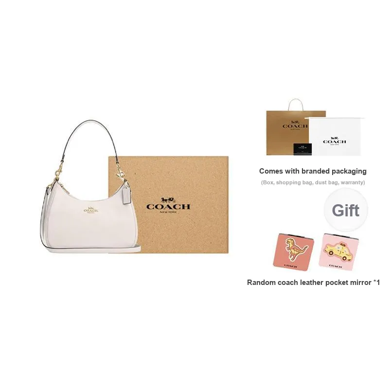 COACH Teri Cow Leather Portable Crossbody Bag, Shoulder Bag Tubas Women's Chalk White-10