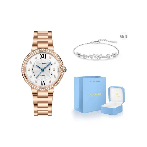 STARKING Кварцевый механизм ремешок из нержавеющей стали женские часы белый циферблат