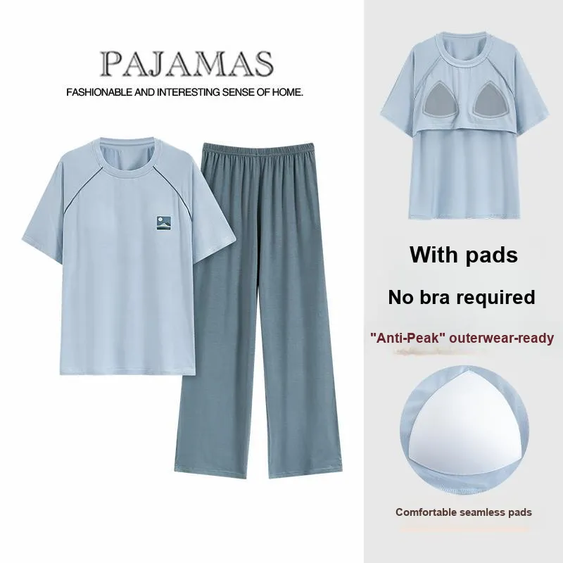 The Story Of The Flower Season Pajama Set Women's Light Blue-2