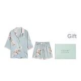 [Gift Box Set]White Jade Orchid Women's Summer Ice Silk Clothing Sets