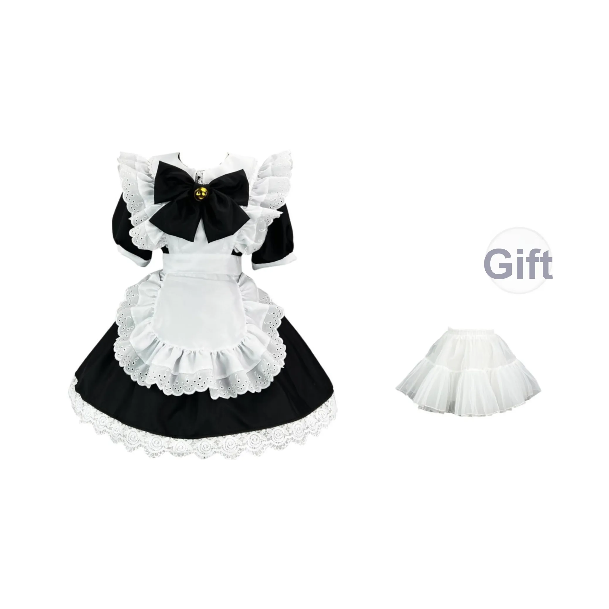 WLEQK Черный + Petticoat Женские Лолита Платья