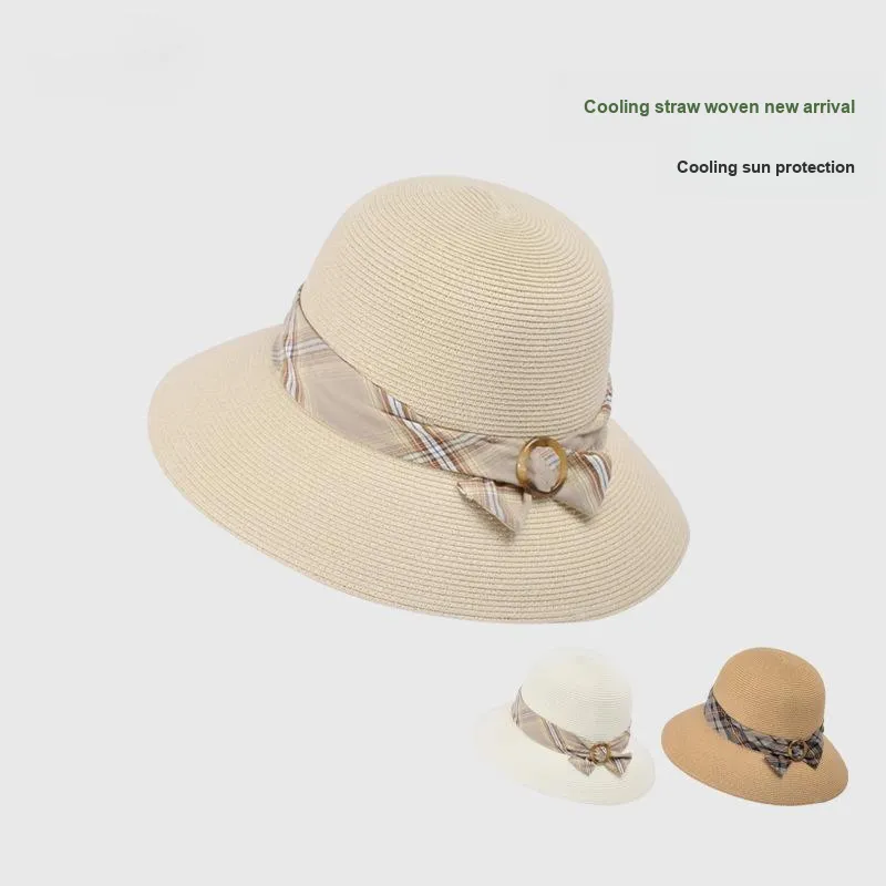 Ai Jiawei Paper Made From Straw Bucket Hats Women's-5