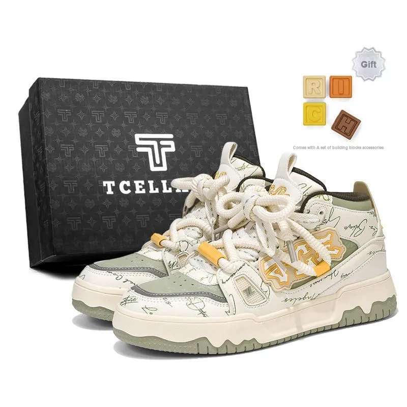TCELLARS Coverage Cushioning Abrasion Resistant Lightweight Support Mid Top Skateboard Shoes Unisex-7