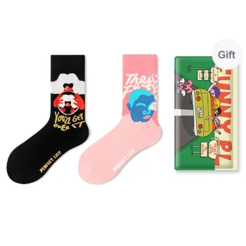 PL Mid Calf Socks Unisex Shopping Bag 2 Pack Mixed Color