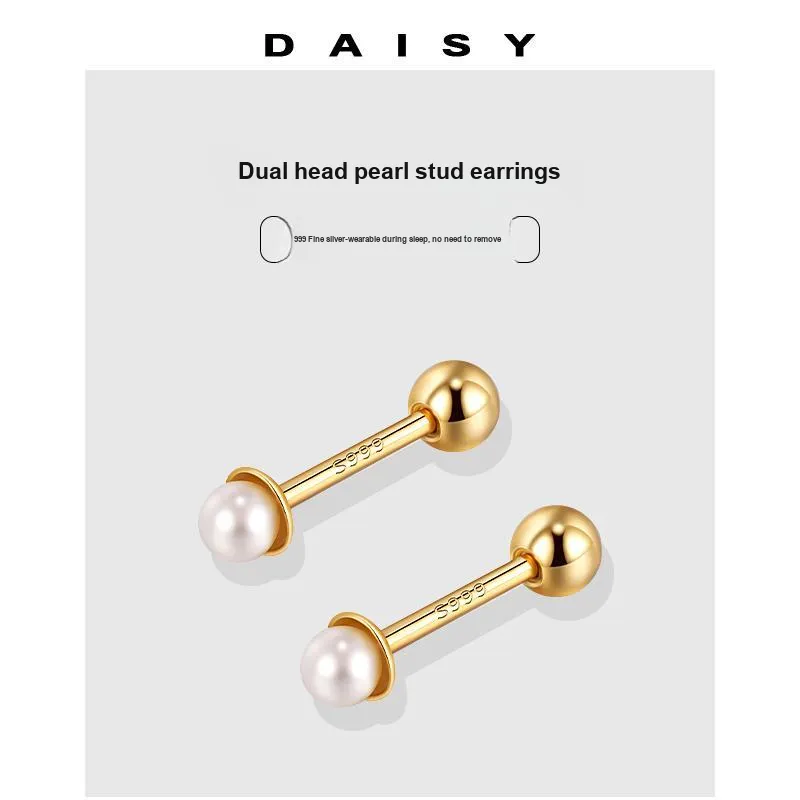 Daisy Dream 999 Fine Silver Stud Earrings Women's-4