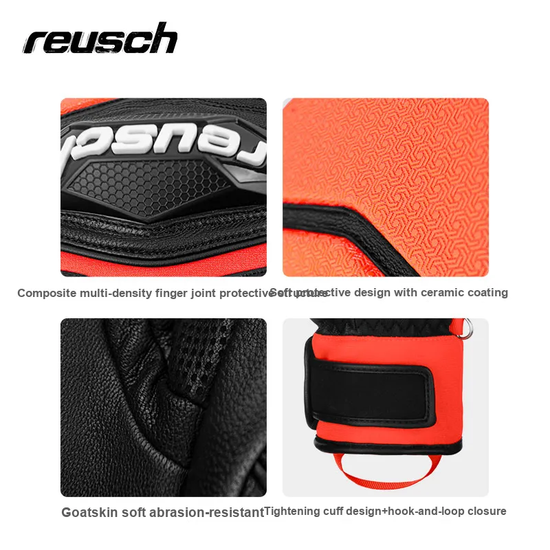 REUSCH Ski Gloves Wear-Resistant Soft Windproof Waterproof Mittens Unisex-3