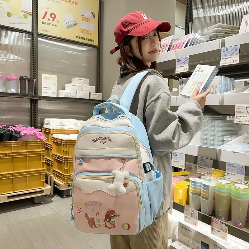 Alcohol Dragon Nylon Backpack Women's Multicolor-21
