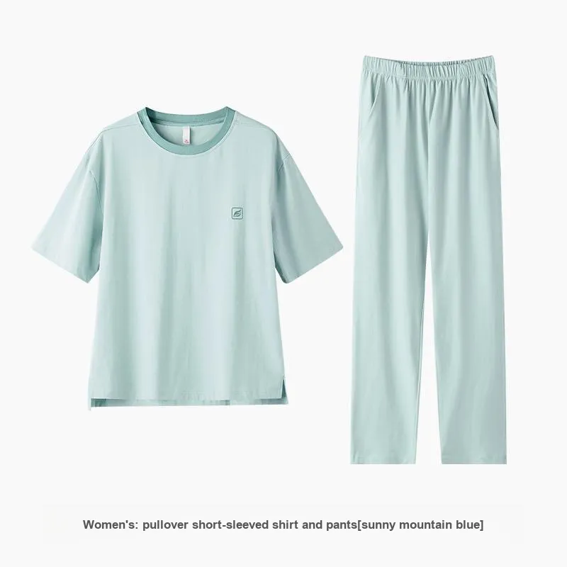 ZAO FU NIAO Pajama Set Women's Sunny Mountain Blue-1