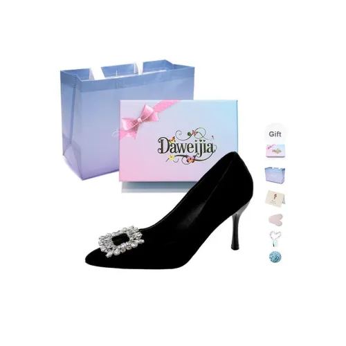 Dawei's House Низкий каблук Высокий каблук Женский Черный Набор в подарочной коробке