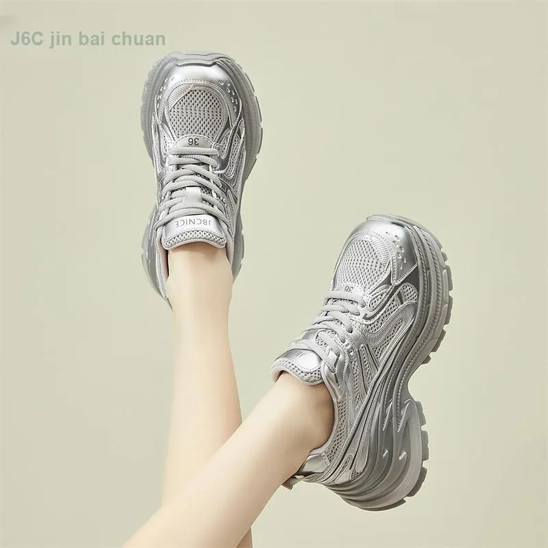 Jin Baichuan Height Increasing Wear-Resistant Low-Top Chunky Sneakers Women's-16