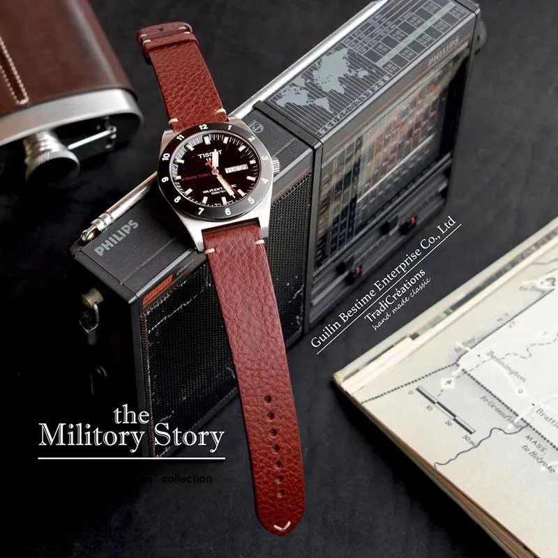 Benchmark Military Memories Collection Watch Bands IWC Applies 115/75mm Cowhide Leather Material Unisex-3