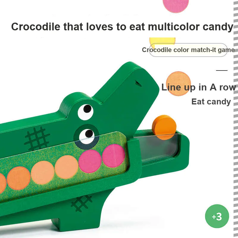 DJECO Crocodile Color Match Puzzle Game, Color Memory Sorting Board Games-3