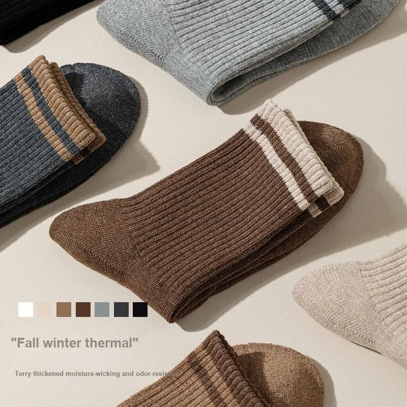 YINSHILIANGPIN Mid Calf Socks Men's 5 Pack-2