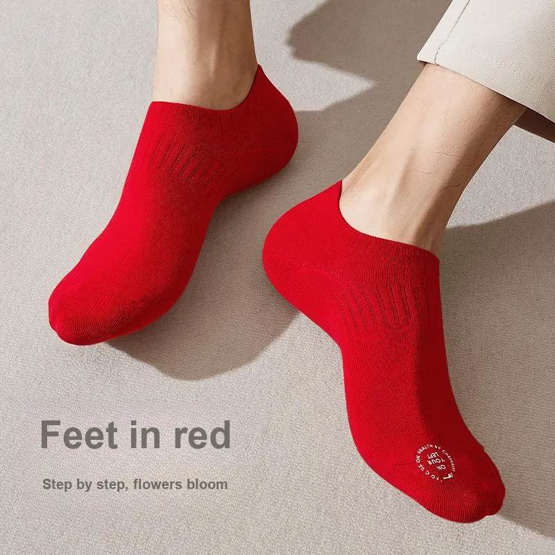 Cheekkiss Ankle Socks Men's Box 4 Pack Red-3