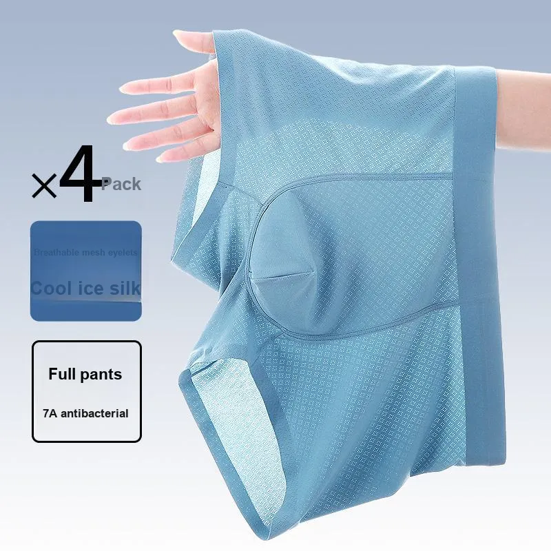 RED DRAGONFLY Ice Silk Underpants Seamless Skin Friendly Comfortable Men's Gift Box Combination-2