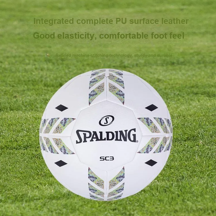 SPALDING SC3 Series Size 5 Soccer PU Unisex White-5