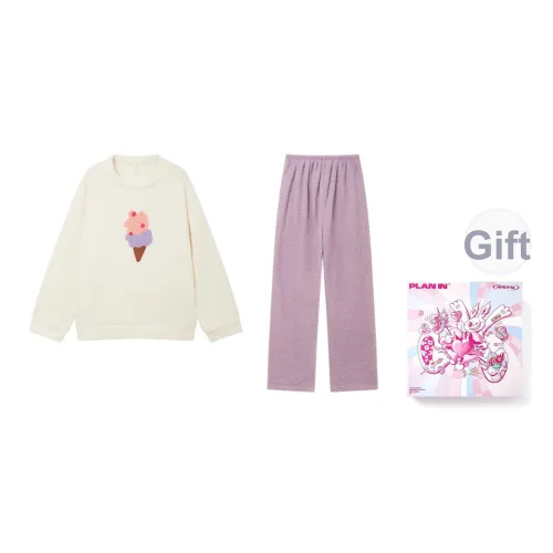 PLAN IN Cute Ice Cream Women's Pajama Sets
