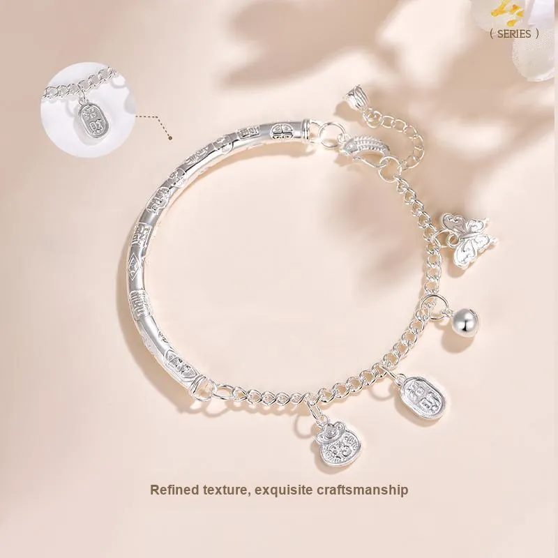 JINLIUFUJIXIANG S999 Fine Silver Bracelets Women's-2