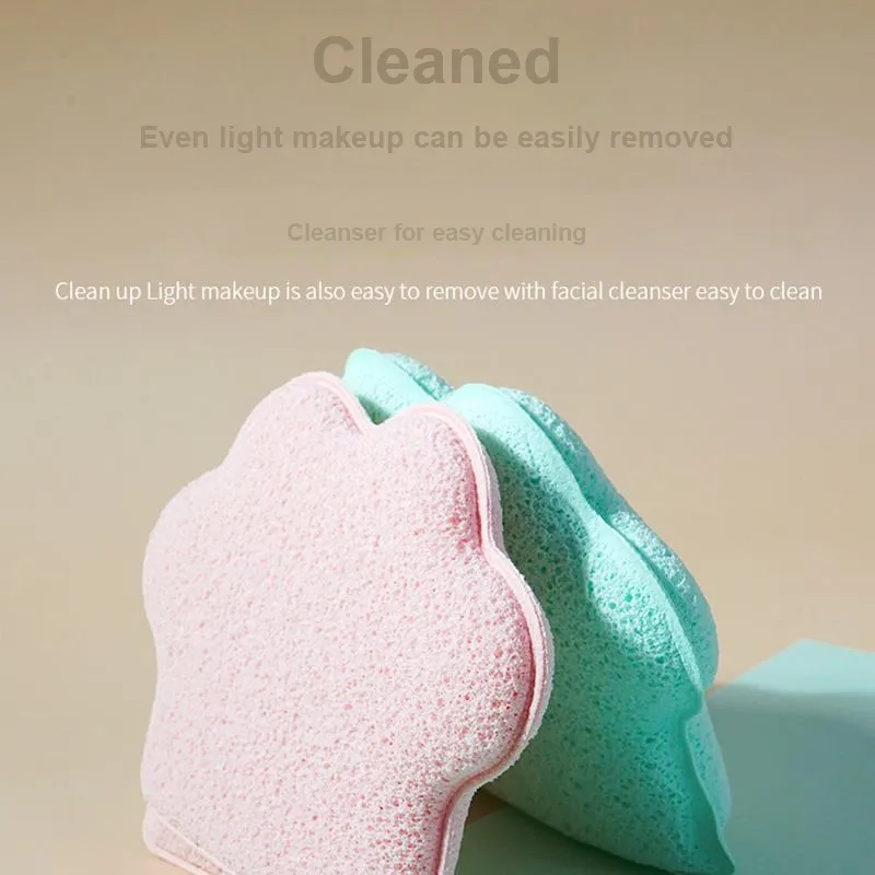 JIANYINGSHU Mesh Cat Paw Shaped Cleansing Sponge For Face Deep Cleaning Foam Rich Makeup Removal Tool-13