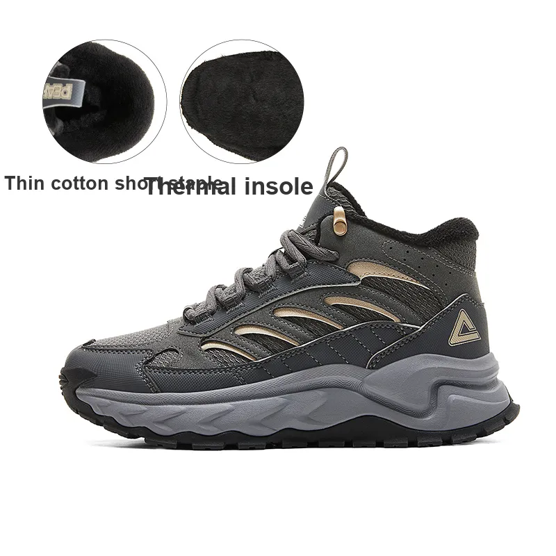 PEAK Anti Slip And Wear Resistant Rebound High Top Casual Shoes Women's Dark Gray-1